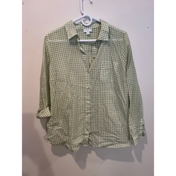 J.Jill Gingham Button Up - Picture 3 of 4